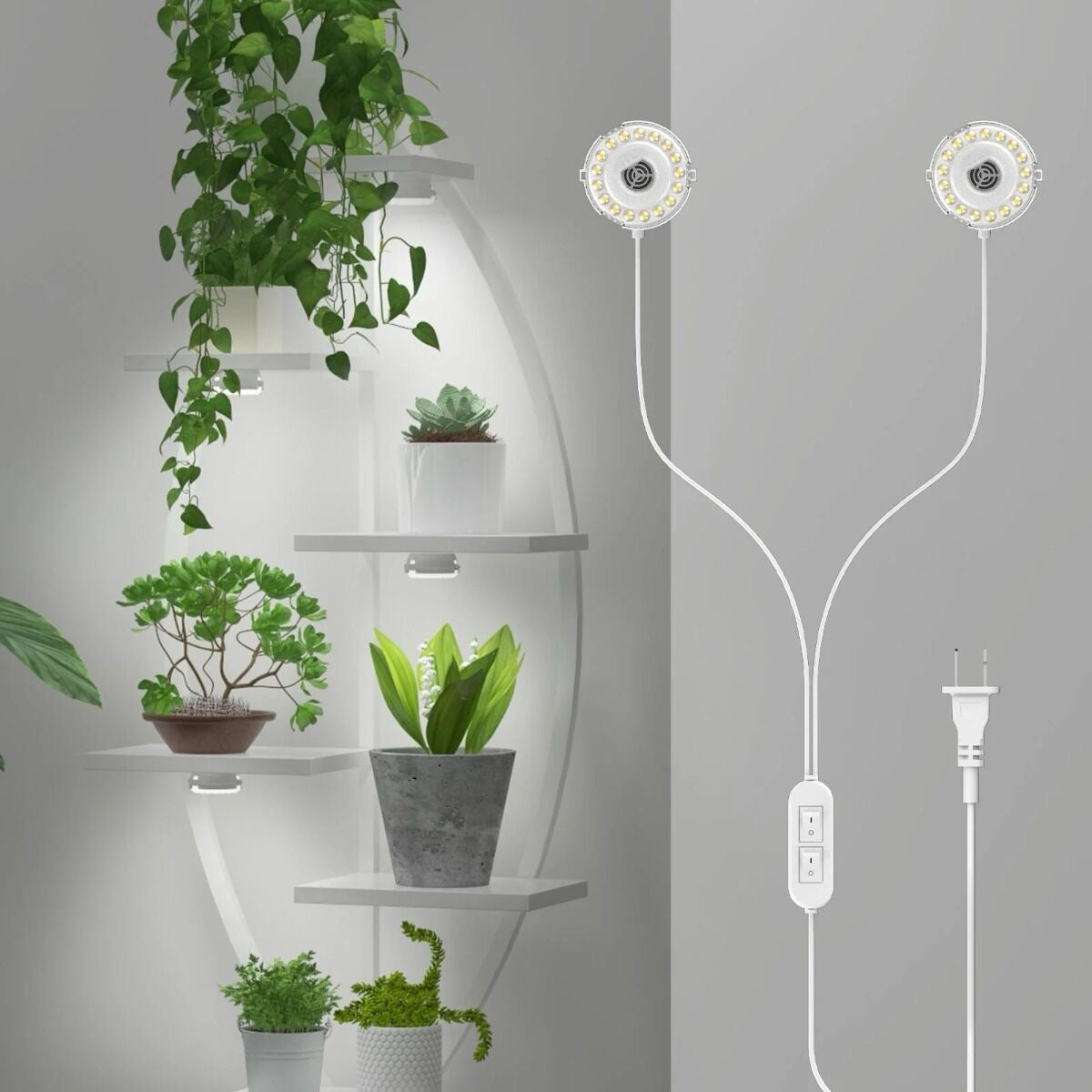 SANSI LED Grow Light Dual Head 10W (2x 5 W) mit Timer