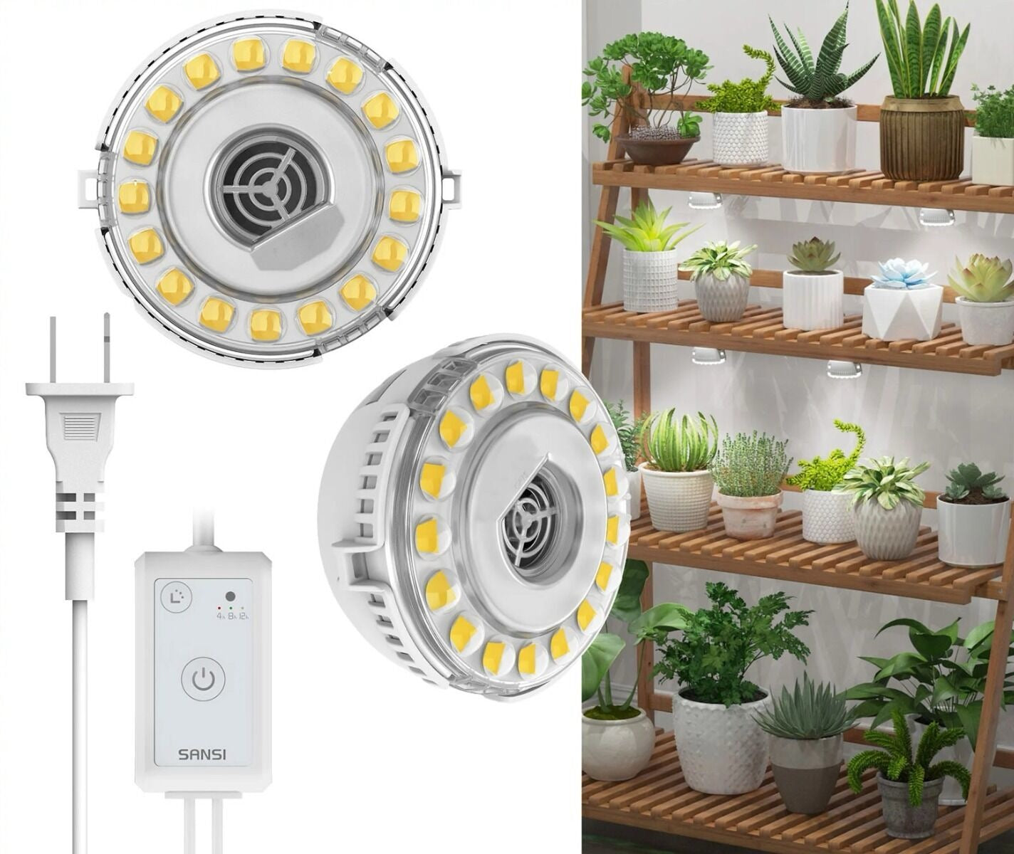 SANSI LED Grow Light Dual Head 10W (2x 5 W) mit Timer