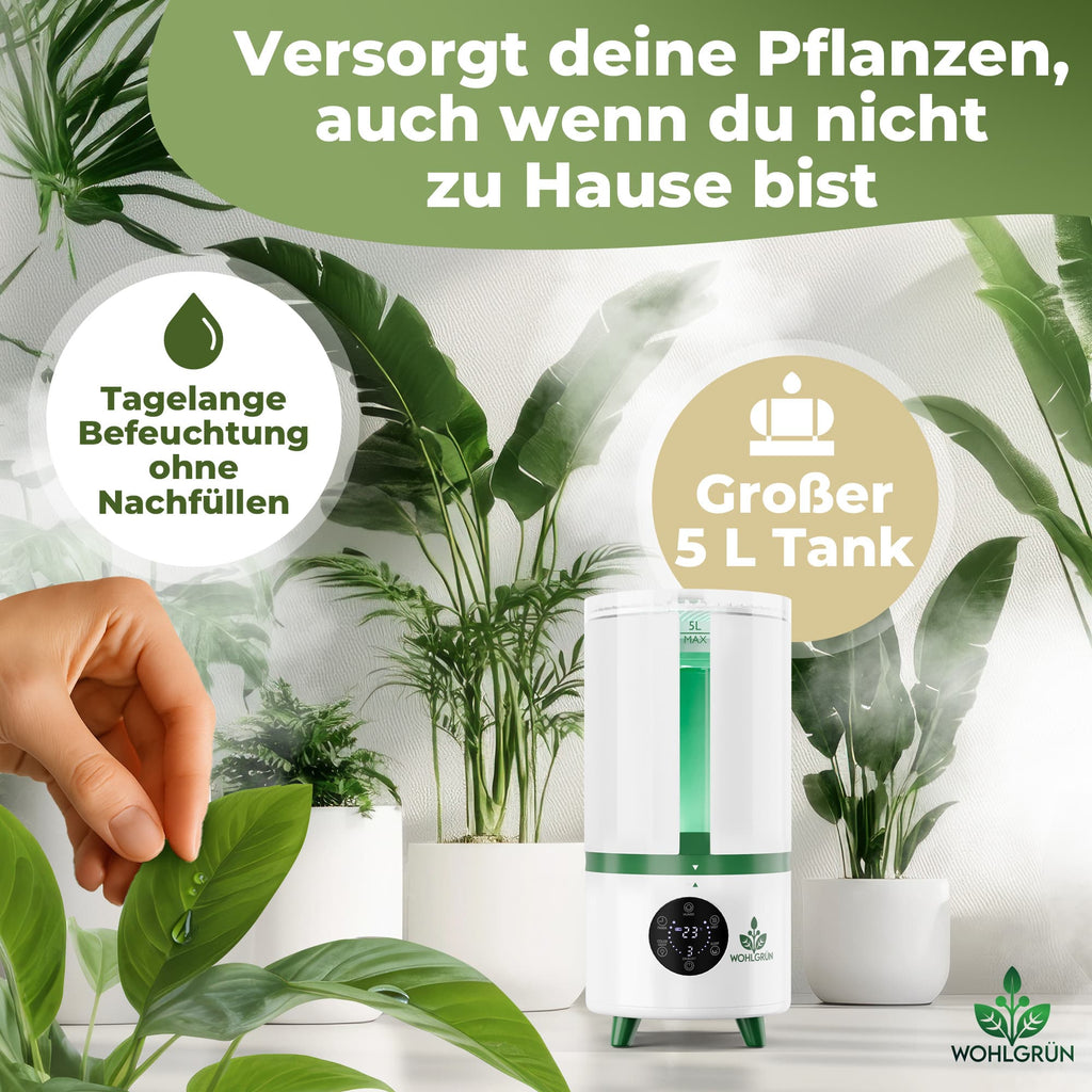 WOHLGRÜN TAU360 Pflanzen-Luftbefeuchter ,  5L Tank