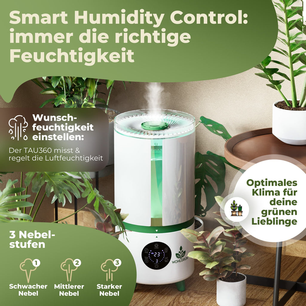 WOHLGRÜN TAU360 Pflanzen-Luftbefeuchter ,  5L Tank