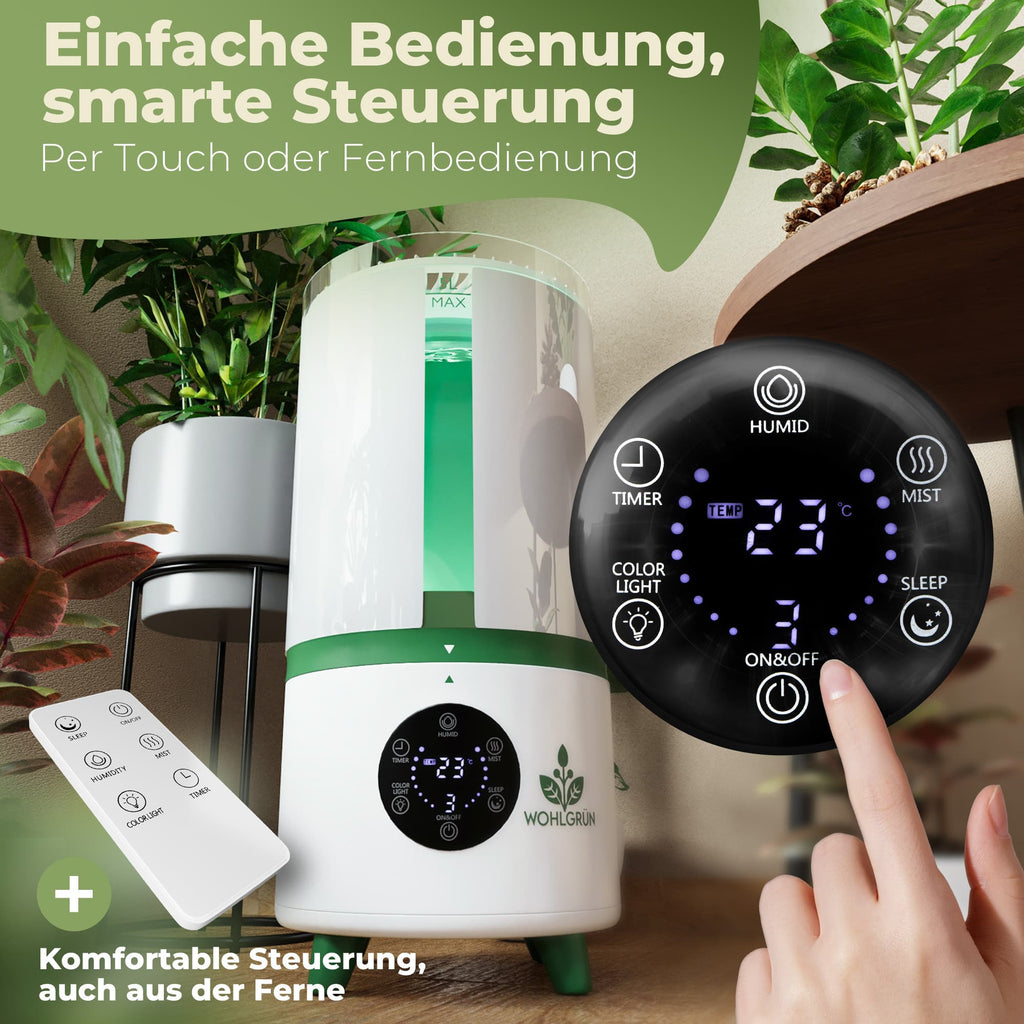 WOHLGRÜN TAU360 Pflanzen-Luftbefeuchter ,  5L Tank