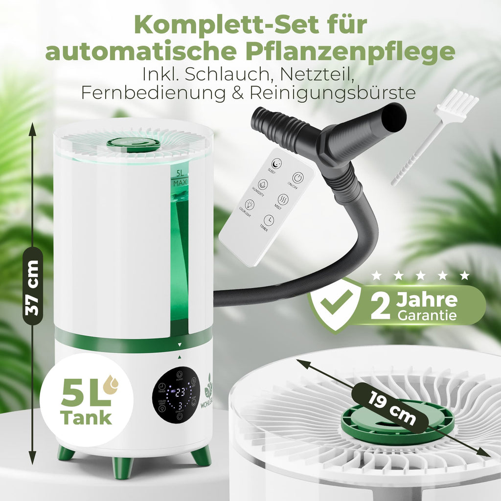 WOHLGRÜN TAU360 Pflanzen-Luftbefeuchter ,  5L Tank